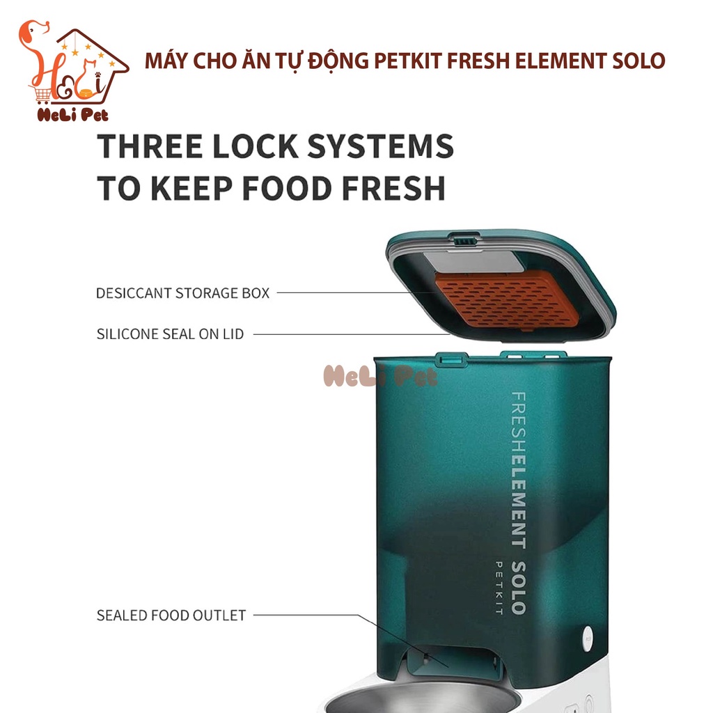 Máy Cho Ăn Tự Động, Máy Nhả Hạt Cho Mèo PETKIT Fresh Element SOLO - Máy cho ăn thông minh PETKIT Solo