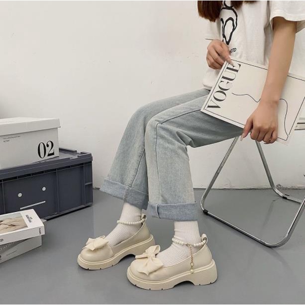 M & X ~  Giày Mary Jane Đế Dày Chống Trượt Phong Cách Cổ Tích Phong Cách Mới 2022 Cho Nữ