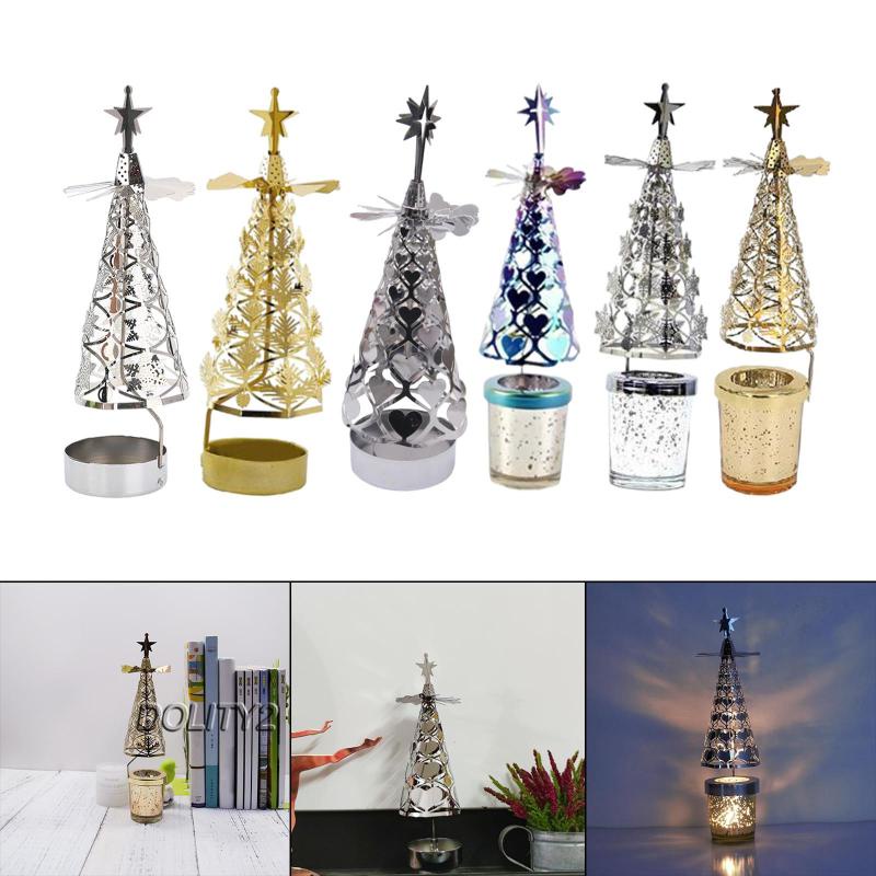 [Dolity2] Giá Đỡ Đèn Cầy Xoay Phong Cách Giáng Sinh