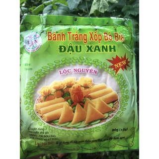 Bánh tráng xốp bò bía đậu xanh 80g chuyên cuốn chả giò chay-mặn. Date 11.2021
