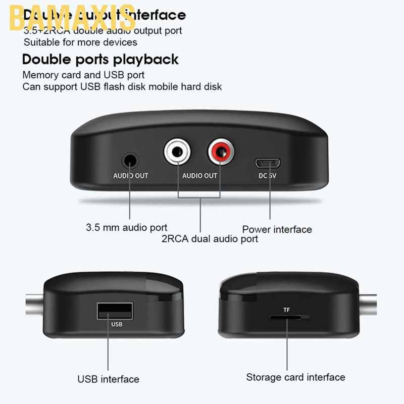 Bamaxis Bluetooth 5.0 Music Receiver NFC BT Receiving Hands Free Support Storage Card Playback