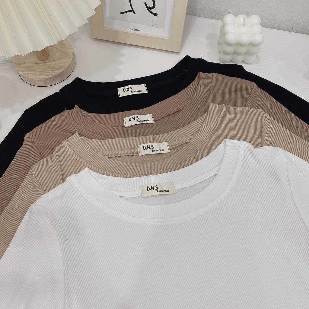 [ATN04-DN] Áo Thun Trơn Cổ Tròn Dáng Basic, Thun Nữ Cộc Tay Co Dãn 29August | BigBuy360 - bigbuy360.vn