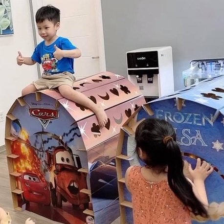 Nhà Bìa Giấy Carton Lắp Ghép An Toàn Hình Công Chúa Elsa