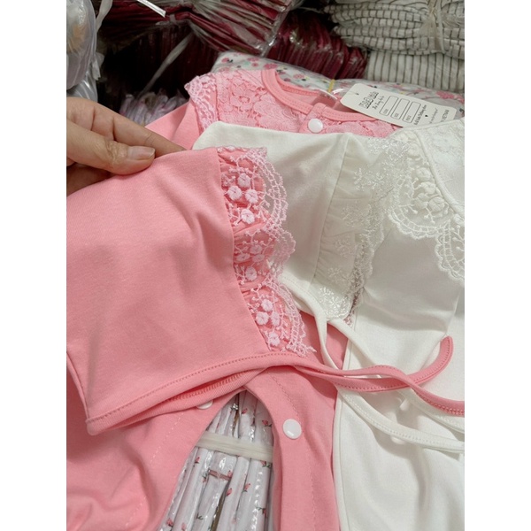 Body ren trơn kèm mũ cho bé gái