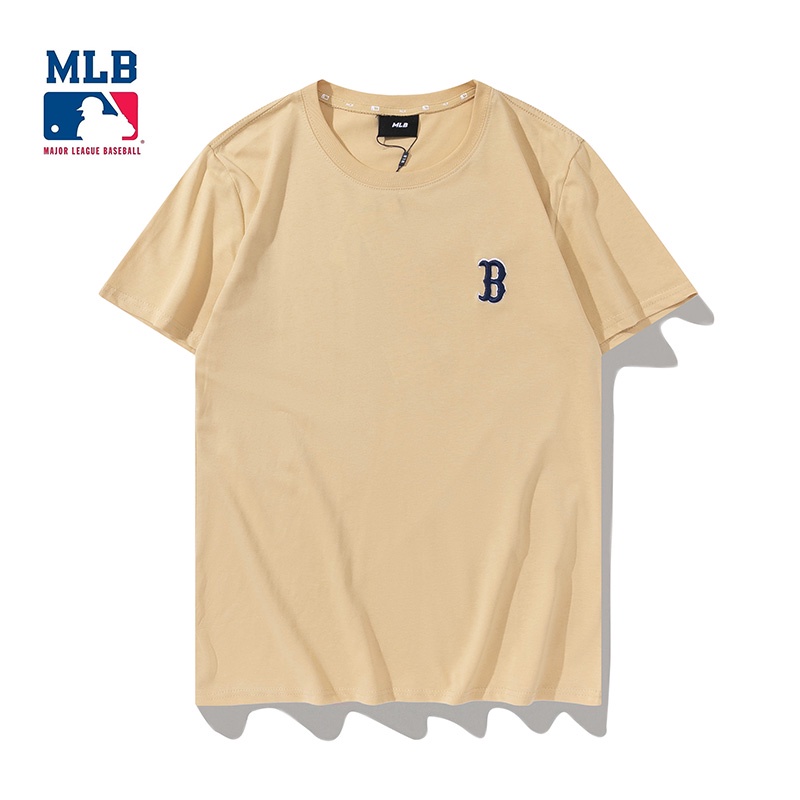 Mlb Áo Thun Tay Ngắn Thêu Họa Tiết Ba Chiều Đơn Giản Cổ Điển Thời Trang Cho Cặp Đôi