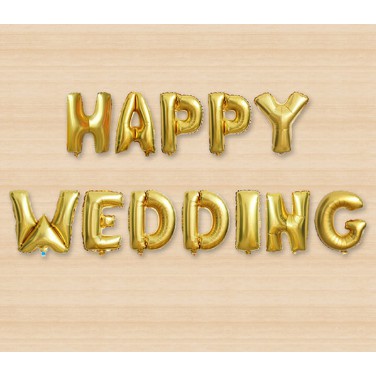 Set bong bóng chữ HAPPY WEDDING trang trí tiệc cưới, phụ kiện trang trí tiệc
