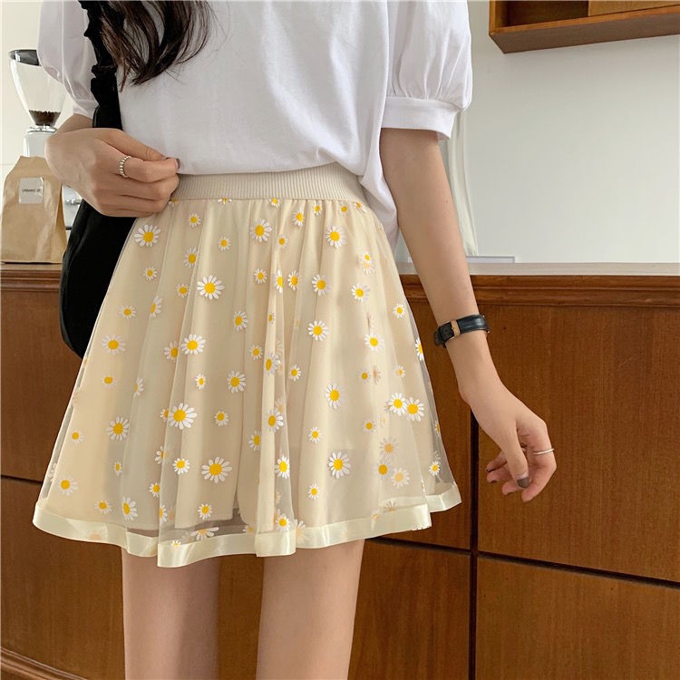 2021 Girls Short Skirt Korean Fashion Trend Sweet Little Daisy Puffy A-line All-match Western Skirt< | BigBuy360 - bigbuy360.vn