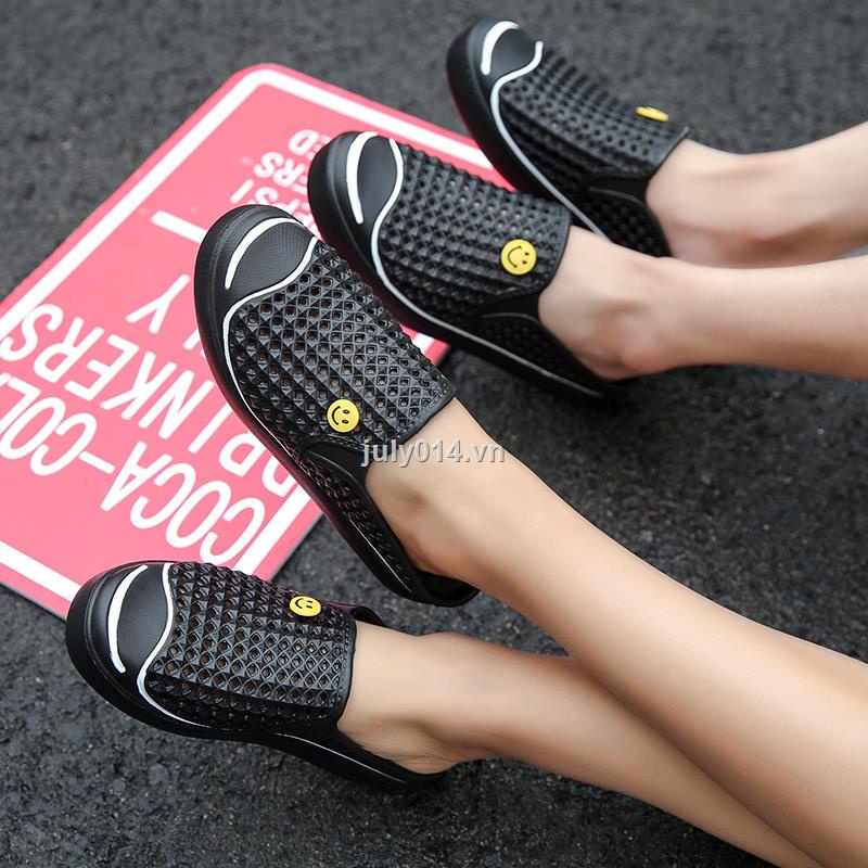 Dép Bít Mũi Đế Mềm Chống Trượt Thoáng Khí Có Lỗ Thoáng Khí Size 38 Thời Trang Mùa Hè Cho Nam