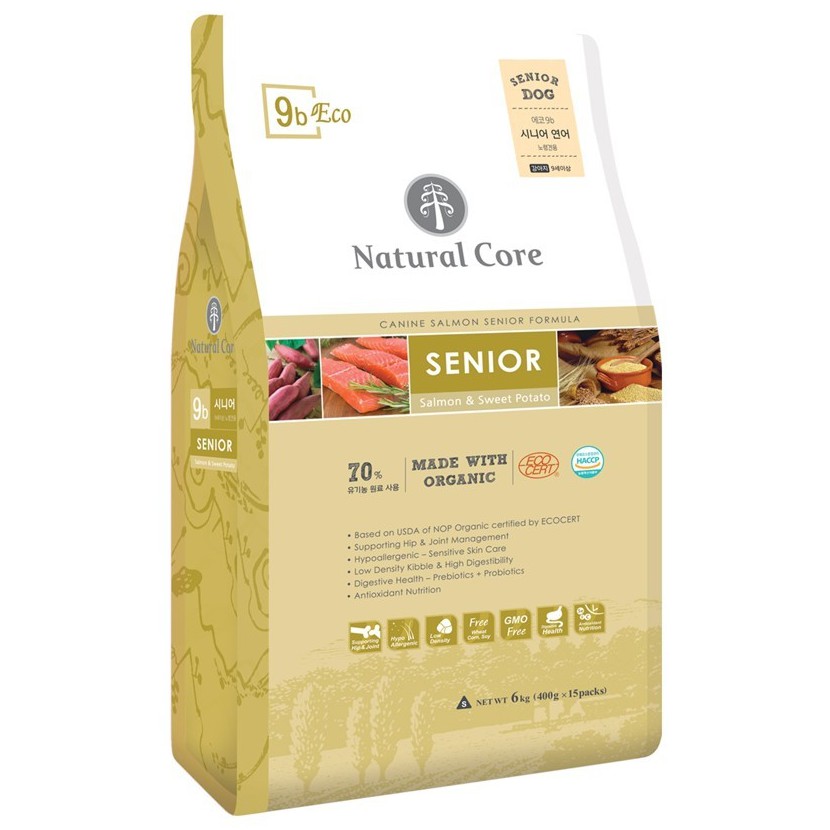 1kgTHỨC ĂN HỮU CƠ NATURAL CORE CHO CHÓ GIÀ CÁ HỒI