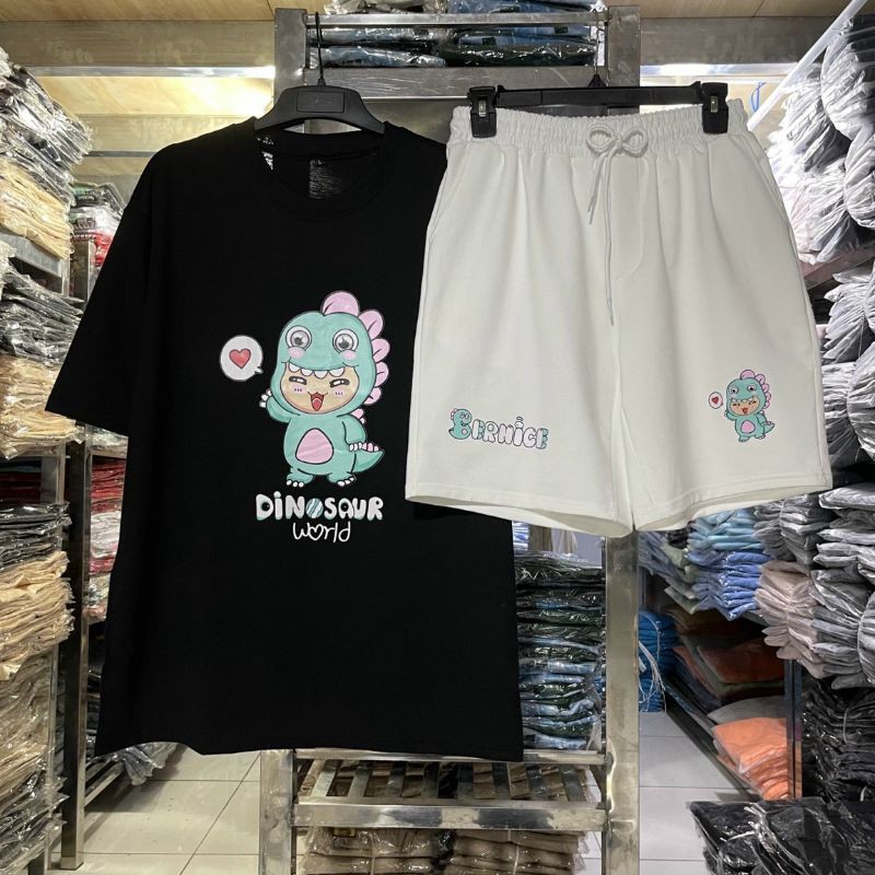 XPstore Set Bộ Khủng Long Nam Nữ Form rộng unisex (Ảnh thật)