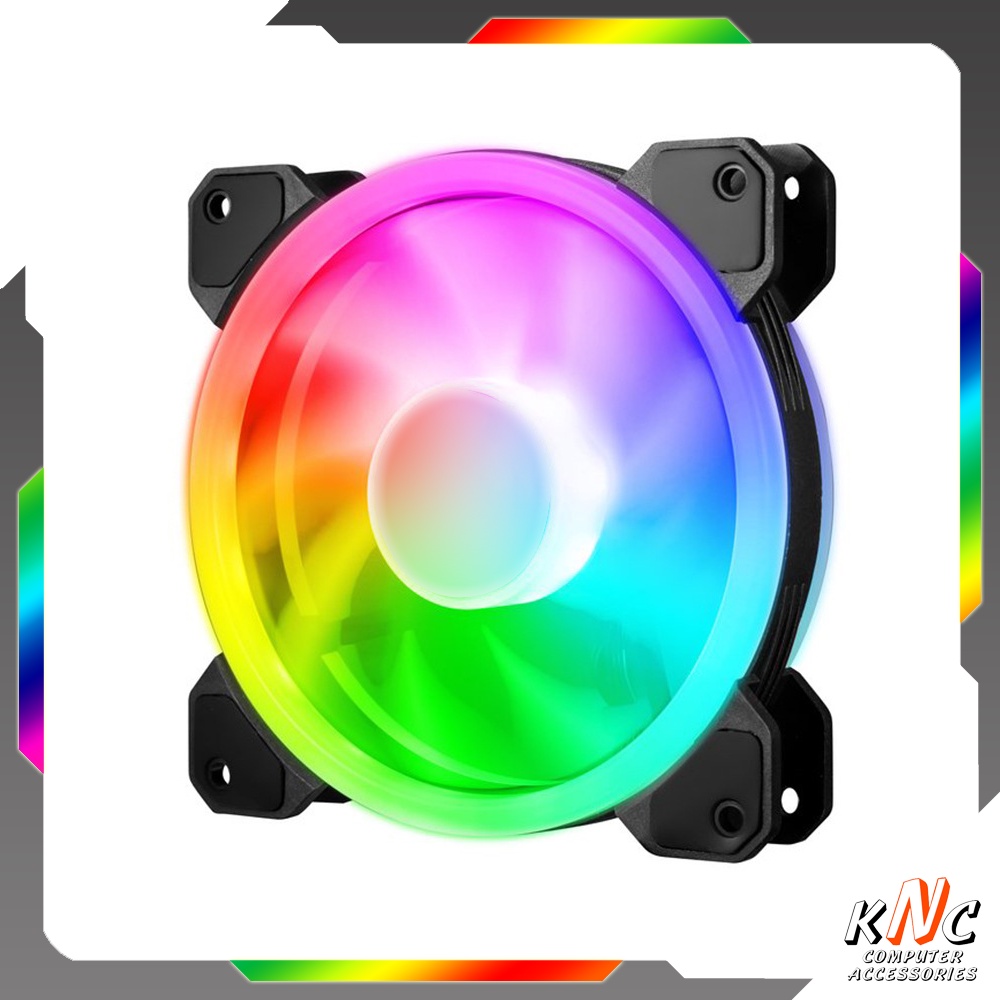 Quạt Tản Nhiệt Fan Led RGB V4 Kích Thước 12cm Đồng Bộ Màu Mainboard - Hub Coolmoon Tomato Xigmatek VSP