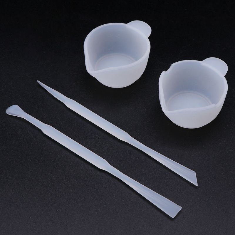 Bộ cốc và thanh silicone đổ trộn resin epoxy làm trang sức thủ công DIY