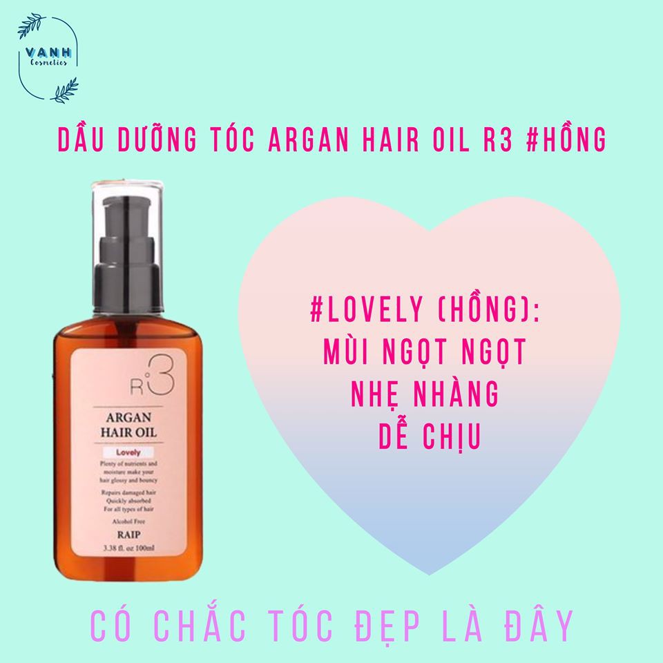 Tinh Dầu Dưỡng Tóc Bóng Mượt Raip R3 Argan Hair Oil 100ml
