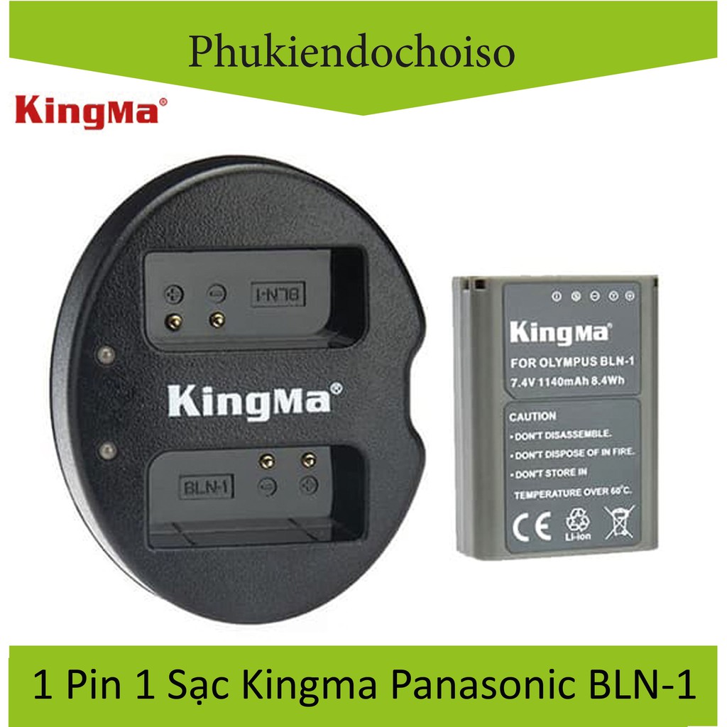 Bộ 1pin 1 sạc Kingma cho OLYMPUS BLN-1 + Hộp đựng Pin, Thẻ nhớ