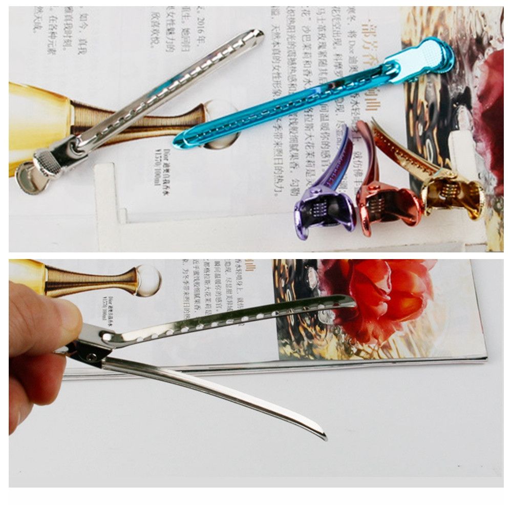 Set 6 / 12 Kẹp Mỏ Vịt Bằng Kim Loại Nhiều Màu Tạo Kiểu Tóc Làm Đẹp Cho Nữ