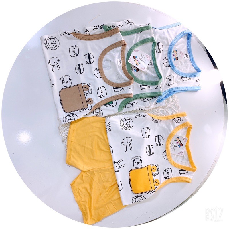 bộ ba lỗ thun lạnh chạy viền cho bé
