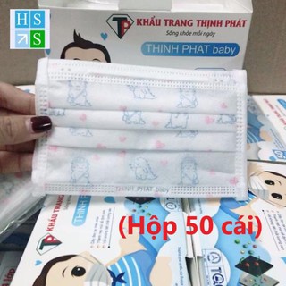 (Hộp 50 cái) Khẩu trang y tế Trẻ em Thịnh Phát (4 Lớp, Hàng chính hãng)
