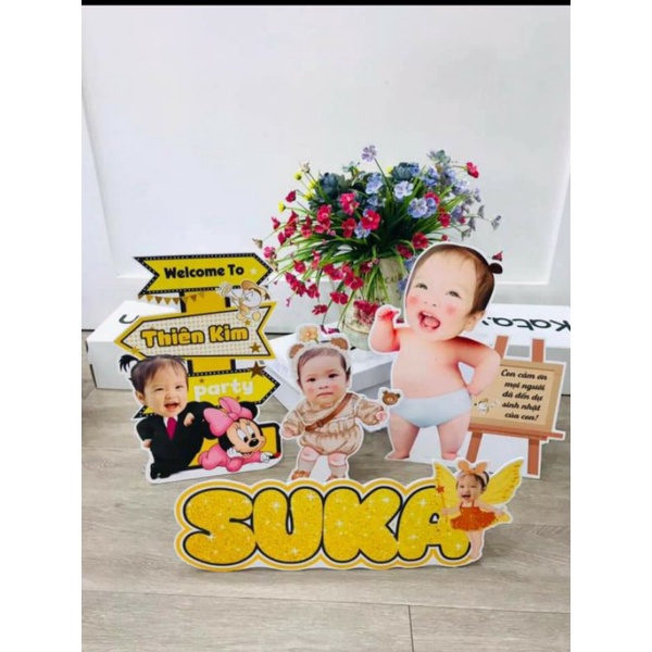 Cây welcome trang trí sinh nhật có hình bé