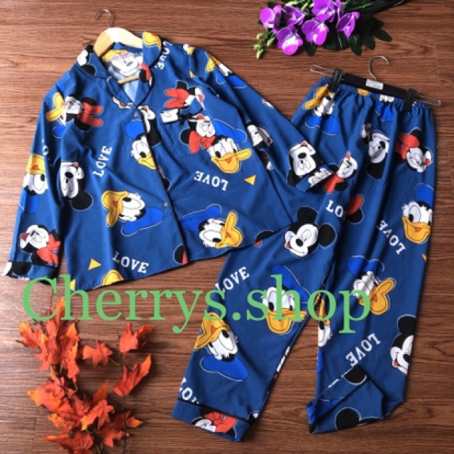 Đồ bộ pijama lụa tay dài quần dài dưới 60 kg mẩu mới | BigBuy360 - bigbuy360.vn