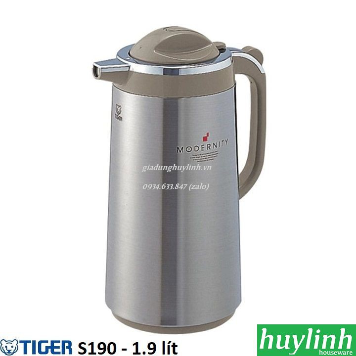 FREESHIP Bình thủy ruột thủy tinh Tiger PRT-S190 - 1.9 lít