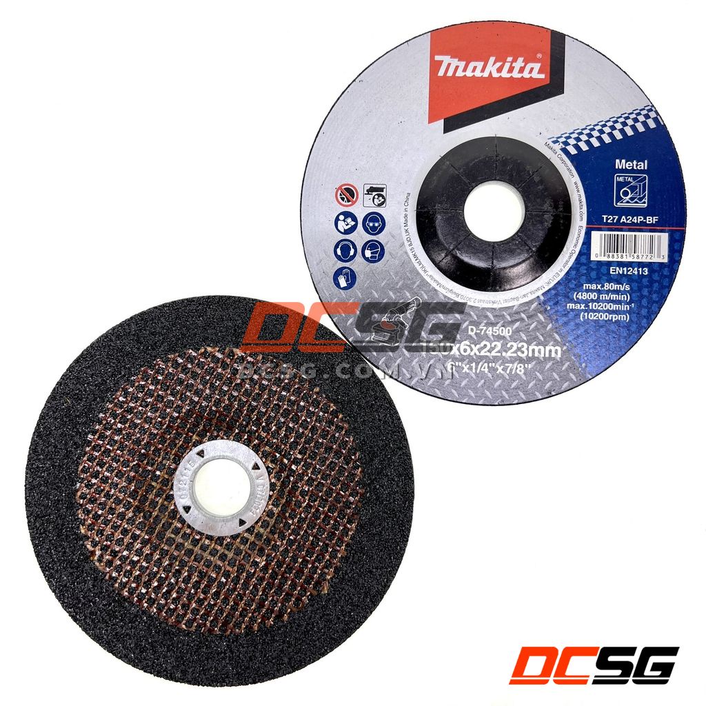 Đá mài kim loại 150x6.0x22.23mm T27 A24P-BF Makita D-74500 | DCSG