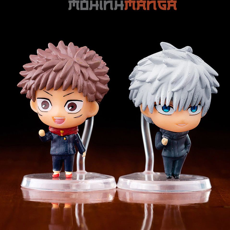 5 mô hình Jujutsu Kaisen chibi gồm Satoru Gojo Yuji Itadori Megumi Fushiguro Nobara Kugisaki Chút thuật hồi chiến