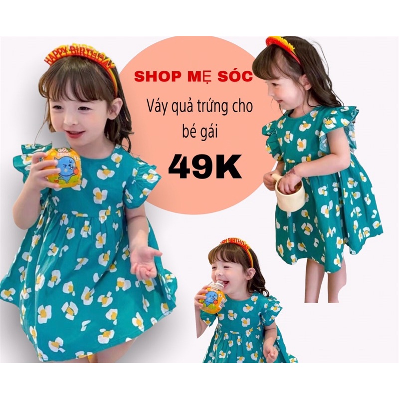 |FAMARAL1 giảm 10k cho đơn 50k|Váy cánh tiên quả trứng xanh cho bé gái