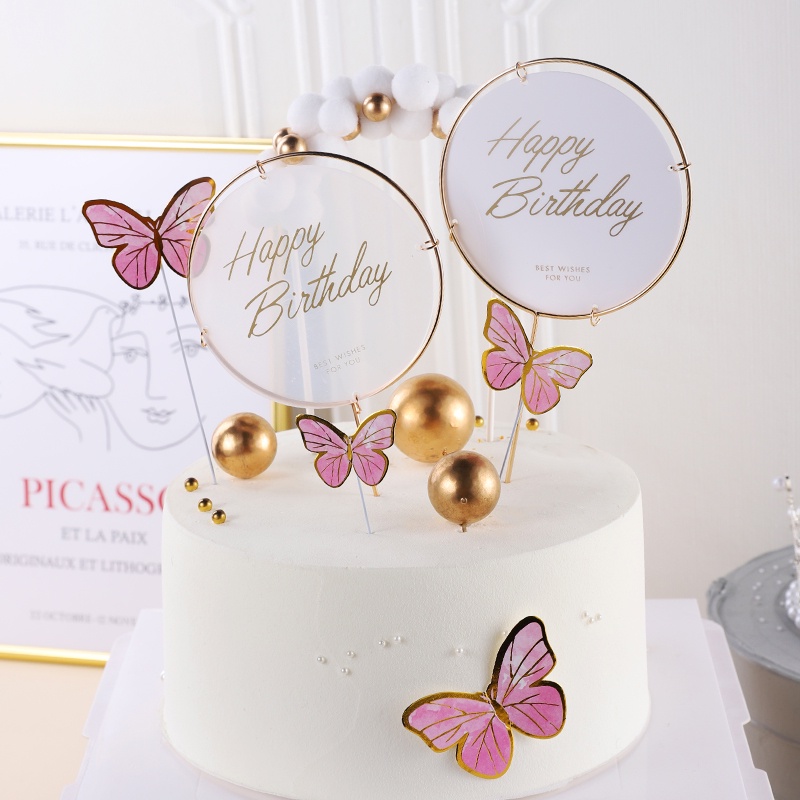 10 Que Cắm Trang Trí Bánh Chữ Happy Birthday Xinh Xắn