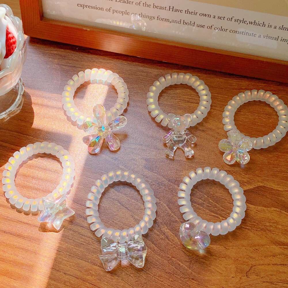 Cột tóc lò xo hologram họa tiết trong suốt hot trend Mua Tất (muatatshop)