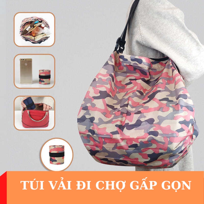Túi Vải Đi Chợ Gấp Gọn Gàng Dễ Dàng, Có Thể Xách Được 10Kg Hàng VTLSHOP