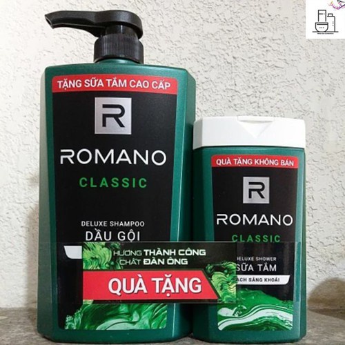 Dầu Gội Đầu Romano Chai 650ml Tặng Sữa Tắm 150g