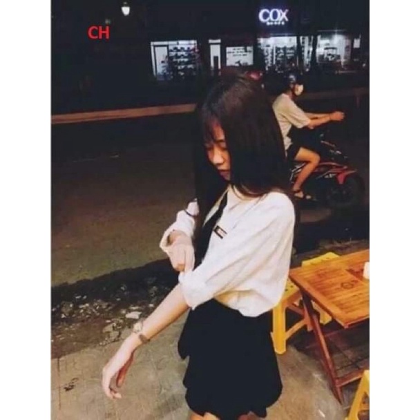 Sét Sơmi mix ca vat Back To SchoolSơ michất thô lụa mềmform thụng dáng dài unisexfreesize 50kgphong cách hàn quốc