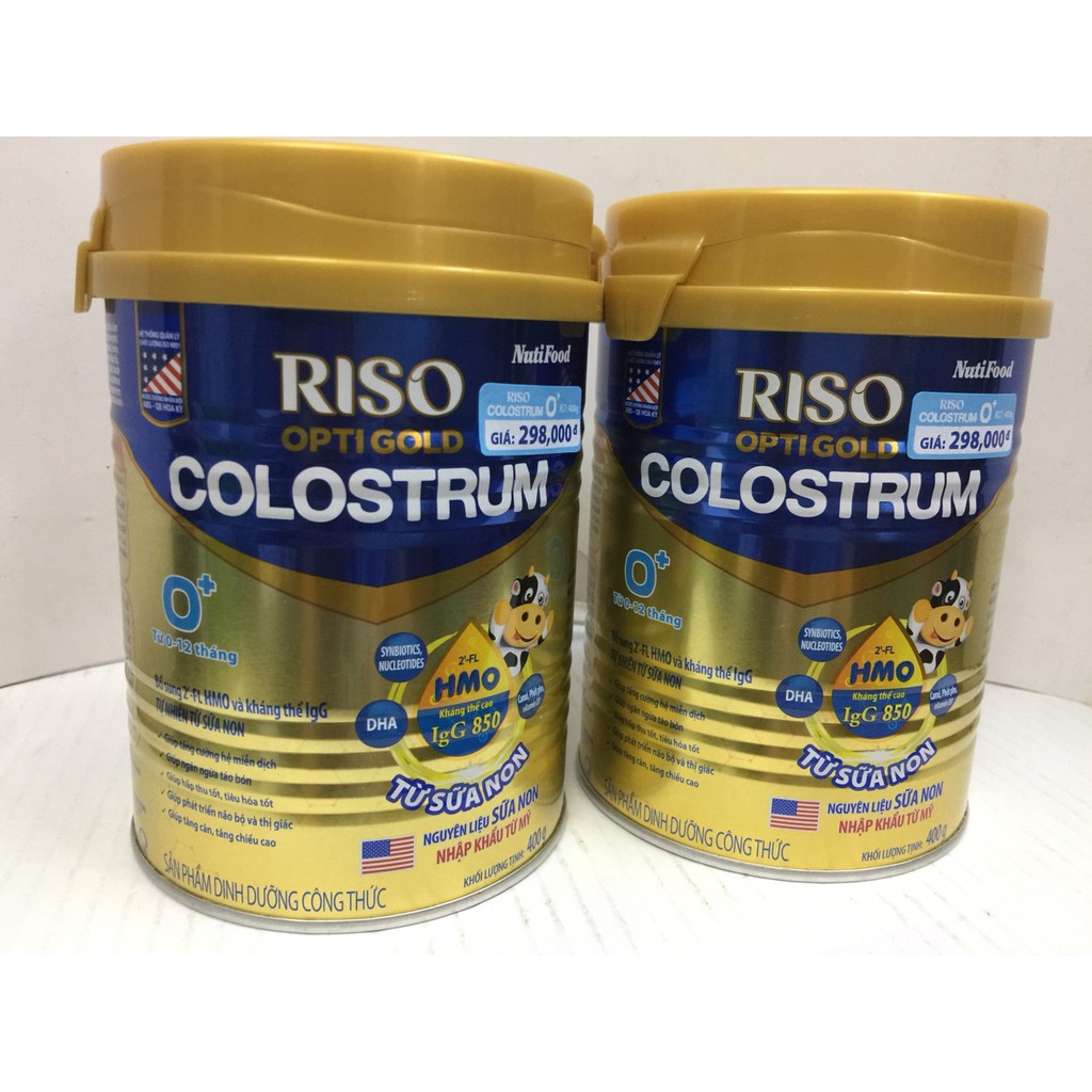 Sữa_ Bột _Riso OPTI GOLD COLOSTRUM_0+/1/+2+/ 400g_Combo 2lon 400g