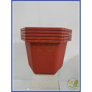 COMBO 5 Chậu Nhựa Lục Giác FA480 Đỏ Vân Gạch Dày loại 1 size 40x25.5- Cọ garden