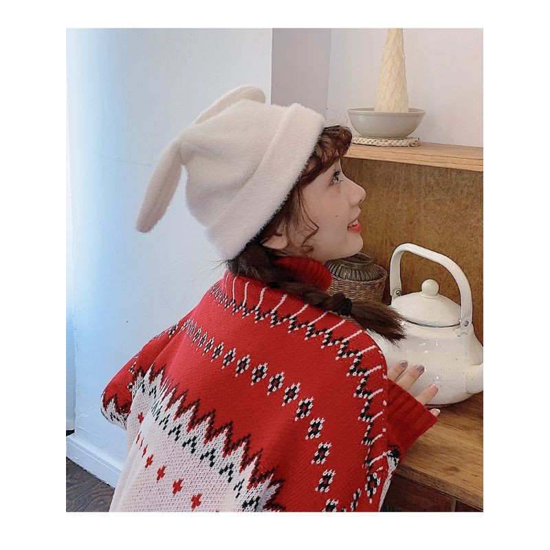 Nón Len Tai Thỏ Cực Cute