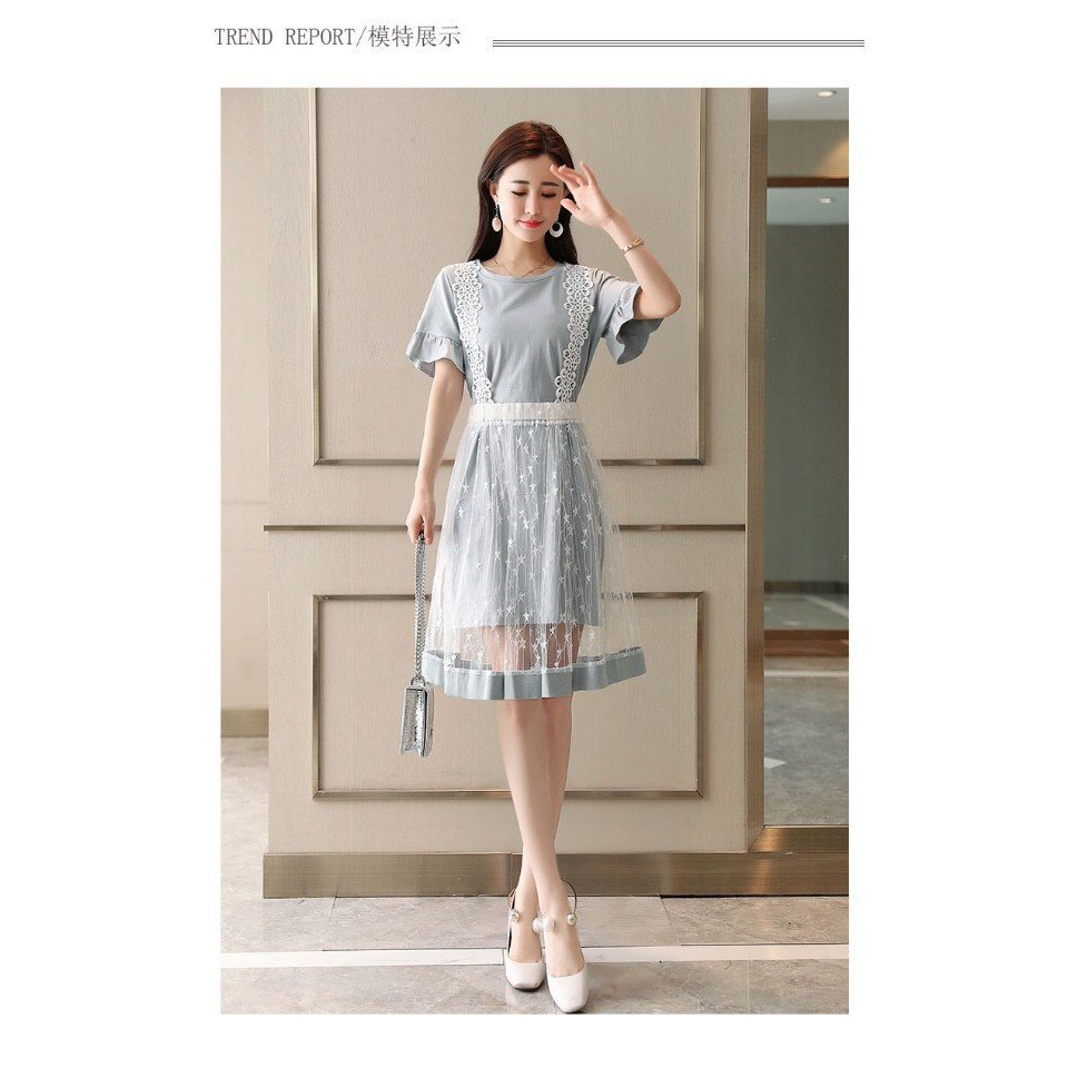 ĐẦM TAY LOE PHỐI TÙNG LƯỚI HỌA TIẾT KIỂU YẾM D0592