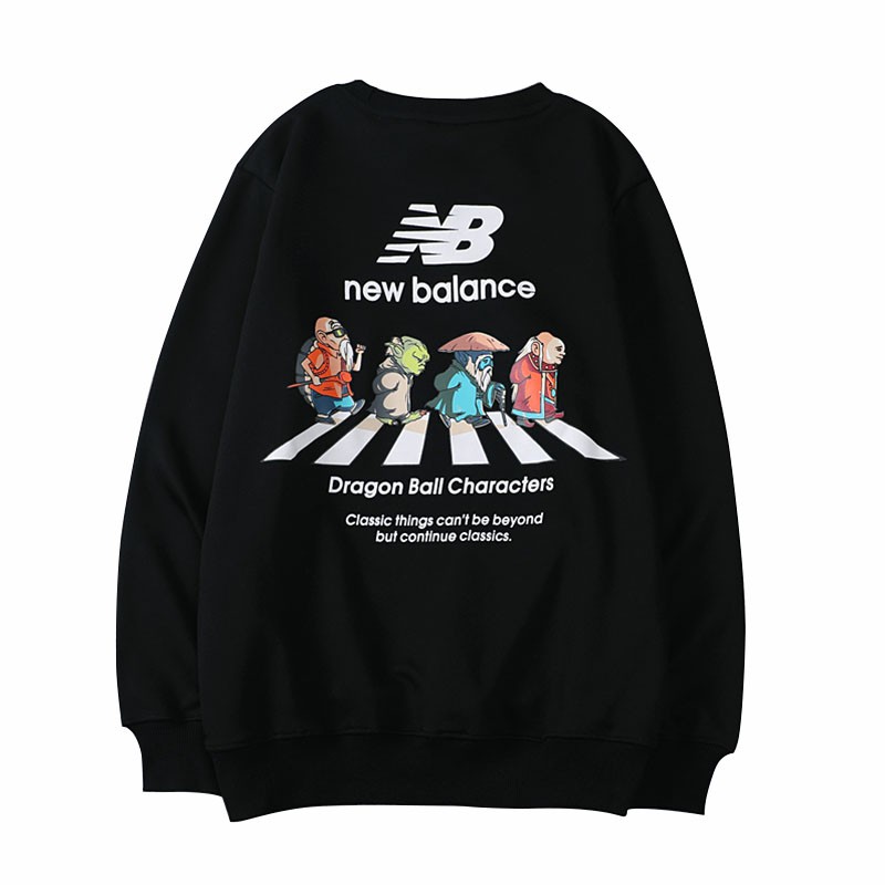 Mới New Balance Áo Sweater Cổ Tròn Dáng Rộng In Hình Sói Trắng Thời Trang Cho Cặp Đôi Mã 012