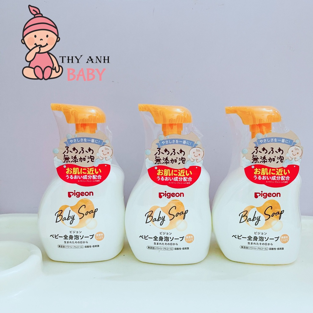 Sữa Tắm Gội Cho Bé Pigeon Baby Soap Dưỡng Ẩm 2In1 Nhật Bản 500ml