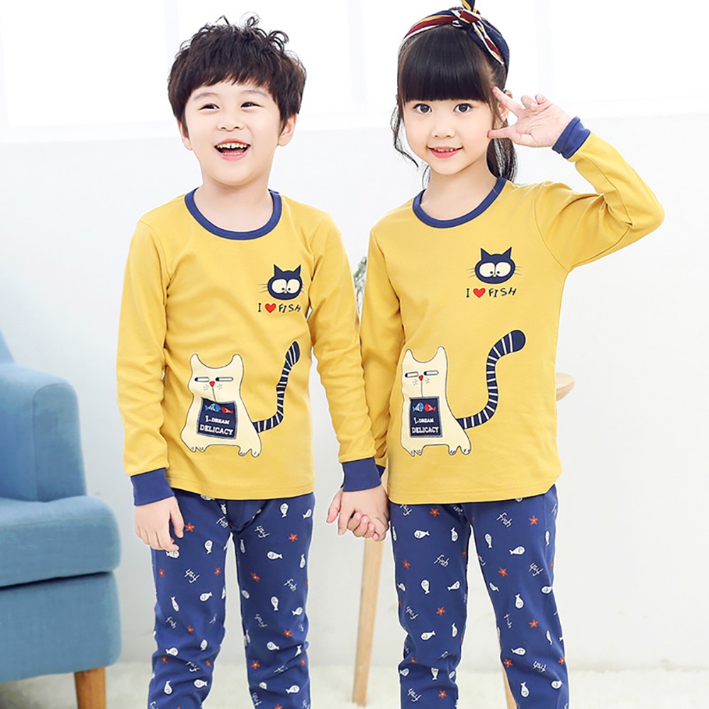 Đồ Ngủ Trẻ Em đồ Ngủ Cotton Baju Tidur Budak Set đồ Ngủ Hoạt Hình Bé Trai đồ Ngủ Trẻ Em