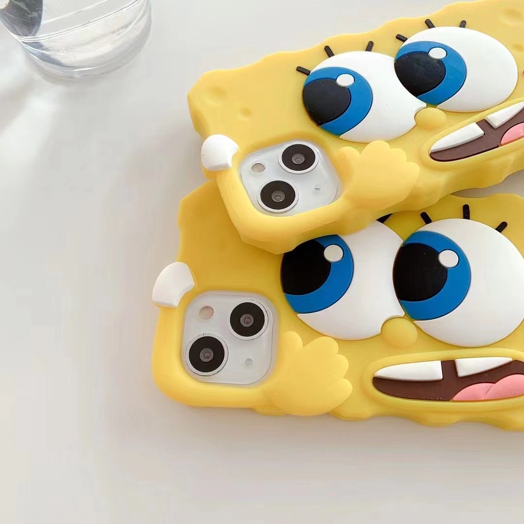 Ốp Điện Thoại Silicon Mềm Hình Spongebob Cho iPhone 14 Pro MAX 14 PLus 14 13 Pro MAX 12 Pro MAX 11 Pro MAX 7 8 6 6s PLus XR X XS MAX