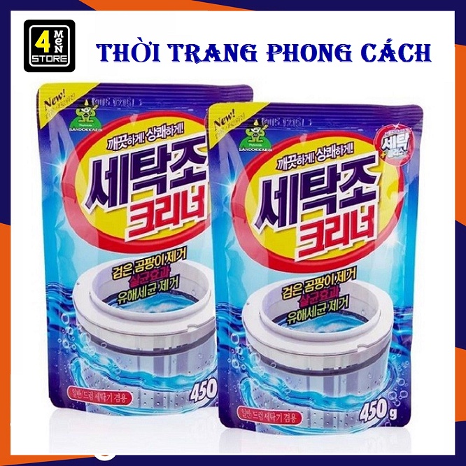 Bột Tẩy Vệ Sinh Sạch Lồng Máy Giặt Bịch 450gr Siêu Mạnh / Bột Tẩy Lồng Máy Giặt Hàn Quốc