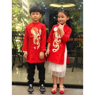 [xả nghỉ tết] Áo dài cách tân bé trai Gấm thượng hạng