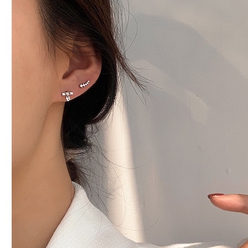 Bông tai Bạc ý 925 kim cương nhân tạo hoa tai nữ