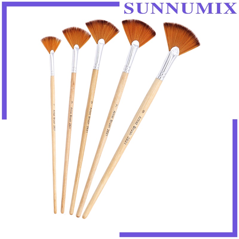 Set 5 Cọ Vẽ Tranh Màu Nước Sợi Nylon Mềm Mại Tiện Dụng