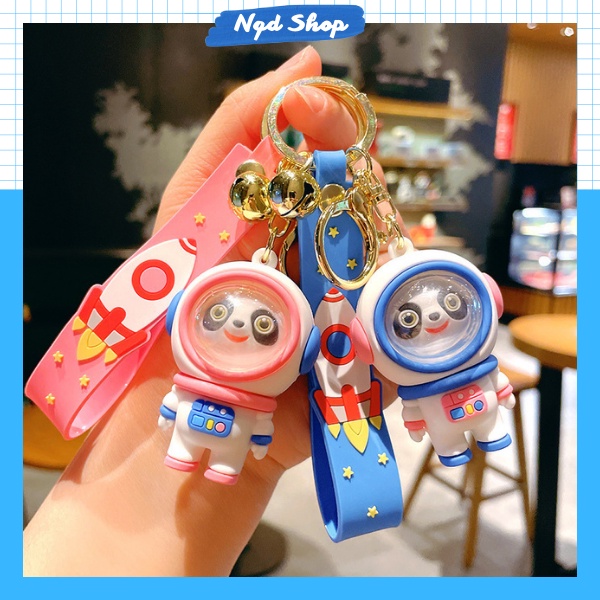 Móc khóa gấu Panda phi hành gia cute đáng yêu, móc treo chìa khoá xe máy phong cách sành điệu hot trend Tik Tok