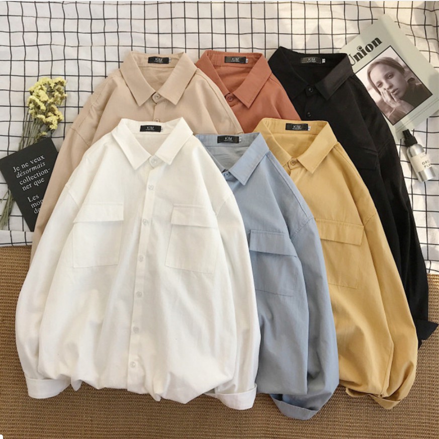 Áo Sơ Mi Dài Tay Unisex Form Rộng Nhiều Màu Siêu Hot (SP4)