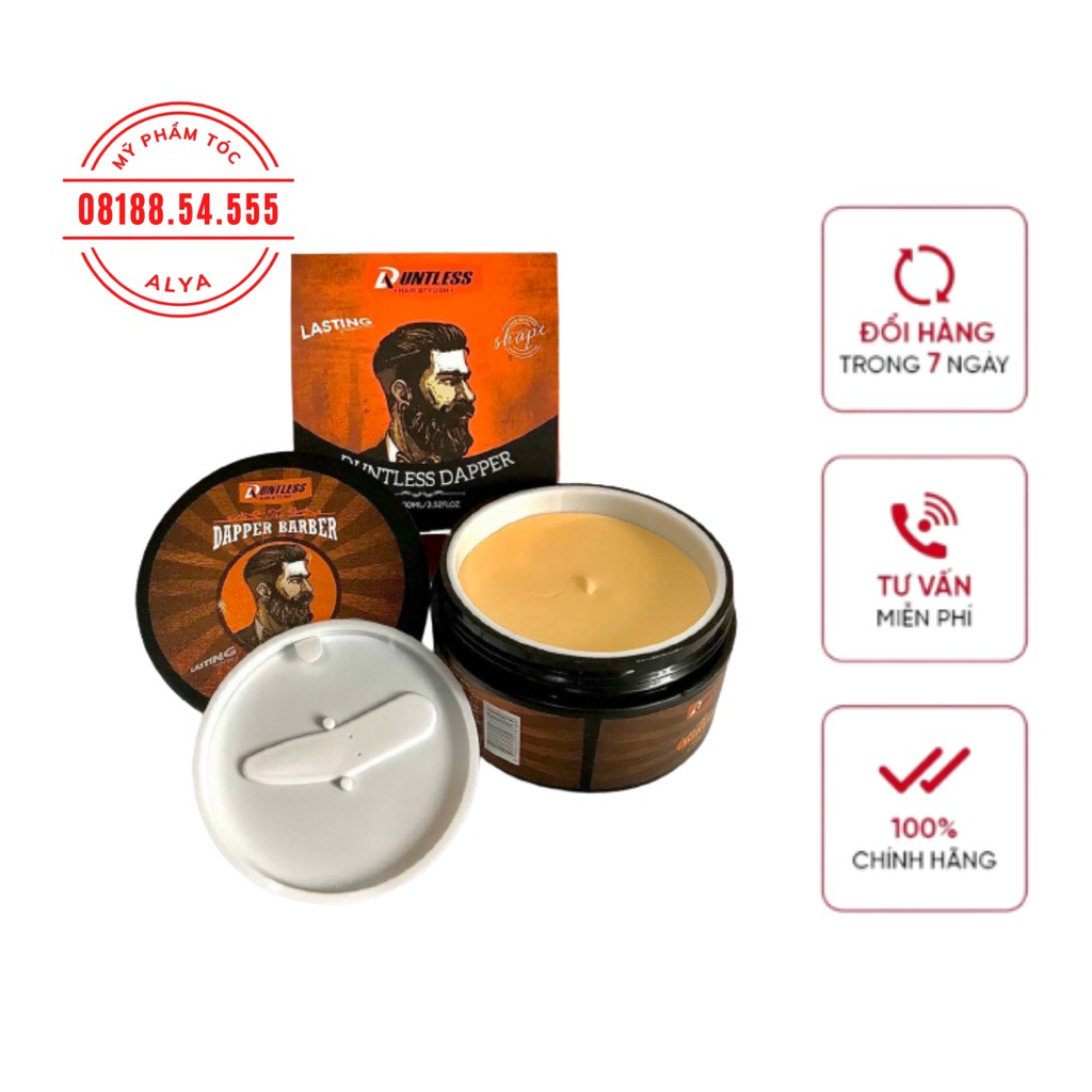 Sáp vuốt tóc DAPPER BARBER DUNLESS 100gr tạo kiểu giữ nếp cho tóc. HÀNG CHÍNH HÃNG