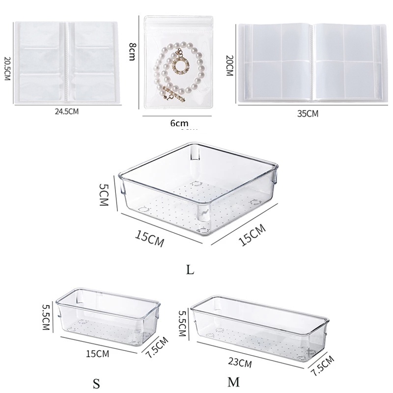 Hộp Đựng Trang Sức Trong Suốt Chống Oxy Hóa Tiện DụngNgười Tổ Chức Ngăn Kéo / Bàn