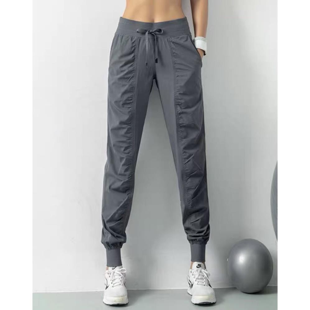 [EMMA] Quần Tập Gym Nữ Thể Thao [JOGGER] Nhún Trước Chất Dù Mềm Bo Ống [ĐỒ TẬP]