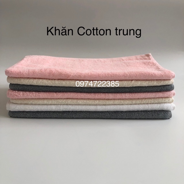 Khăn cotton cỡ trung thấm hút không phai màu tiện dụng